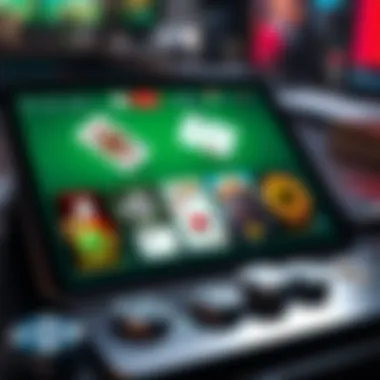 Selection of Poker Apps for Download A tablet showcasing multiple poker apps available for download