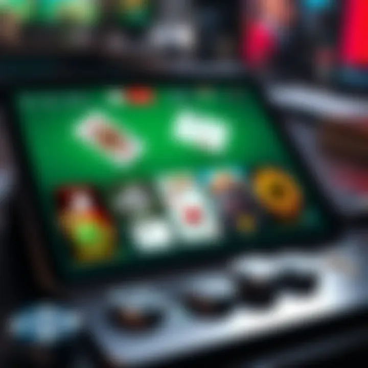 Selection of Poker Apps for Download A tablet showcasing multiple poker apps available for download