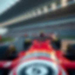 Formula One car racing on the track