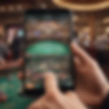 User engaging with a mobile casino application