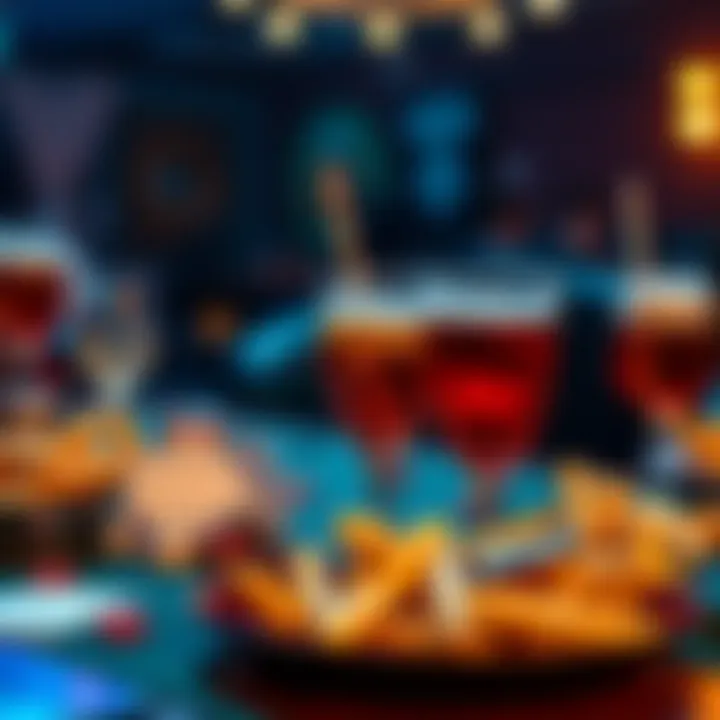 Delicious Snacks and Drinks for Poker Night Snacks and drinks accompanying a poker night