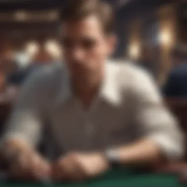 Strategic Mindset: A Player's Intense Focus A player deep in thought during a high-stakes game