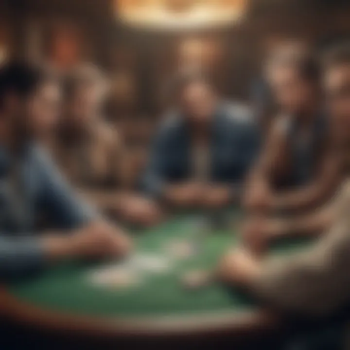 A diverse group of players engaged in a lively poker game