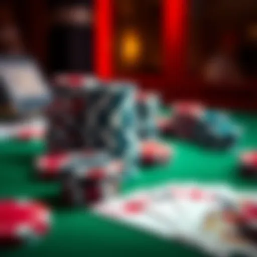 Illustration of poker chips and cards on a table