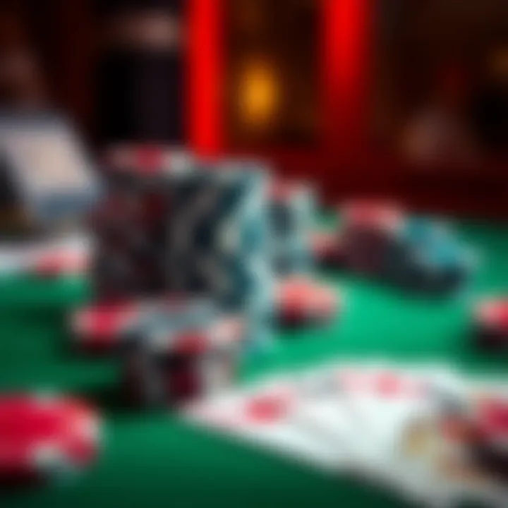 Illustration of poker chips and cards on a table