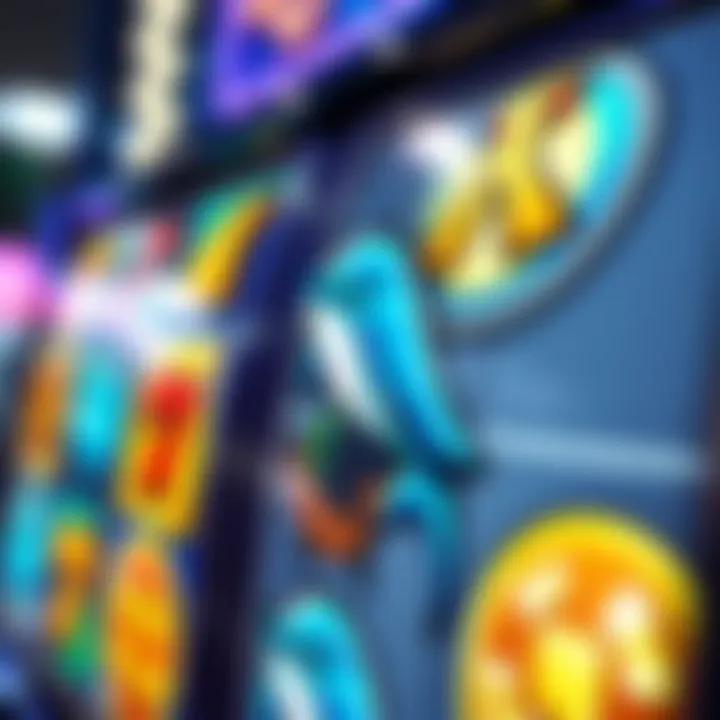 Symbols of the Dolphin Slot: A Closer Look Close-up of Dolphin slot machine reels showcasing unique symbols