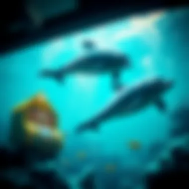 Underwater Adventure in Dolphin Slot Game Vibrant underwater scene depicting dolphins and slot machine elements
