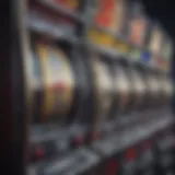 Colorful slot machine symbols lined up