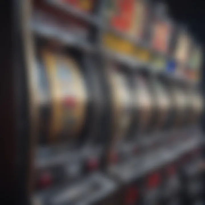 Colorful slot machine symbols lined up