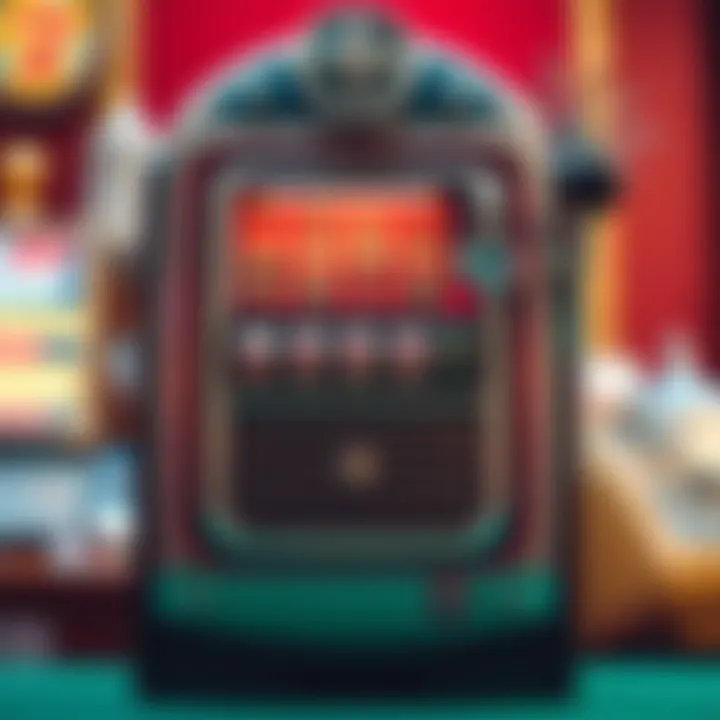 Vintage Coin-Operated Slot Machine A vintage coin-operated slot machine showcasing its mechanical design