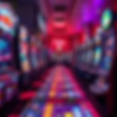 Gaming Arcade with Coin-Operated Machines A bustling gaming arcade filled with various coin-operated machines