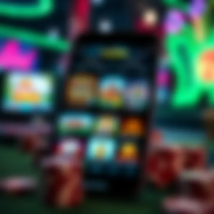 Variety of Games Available in Live Casino Apps Diverse game selection displayed on mobile application interface