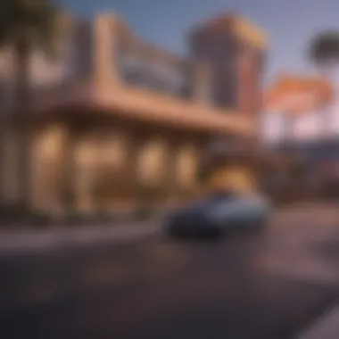 Charming Budget-Friendly Hotel Exterior Affordable hotel exterior in Las Vegas