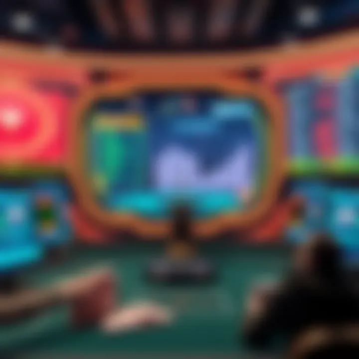 High-tech interface of a casino simulation platform