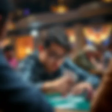 Strategic Thinking in Affordable Poker A thoughtful player strategizing over a poker hand with a focus on cost-effectiveness.