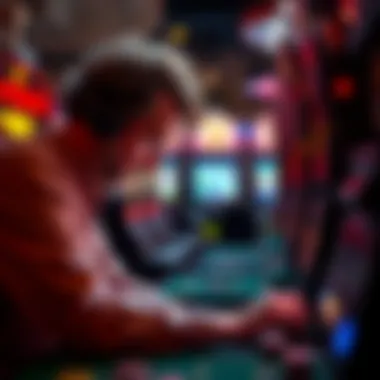 Strategic Analysis of Slot Machines Strategic player analyzing slot machine