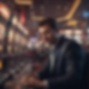 High-Stakes Gaming Thrill Player experiencing excitement at a high-stakes slot game
