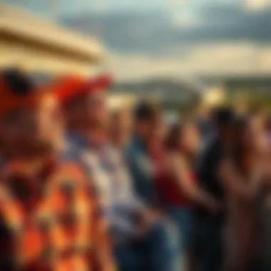 Spectators enjoying a horse racing event at a racetrack