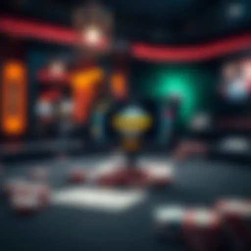 A poker table showcasing the WSOP app interface