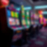 Vibrant graphics of slot machine games on a digital device