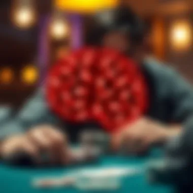 Psychological Tactics in Poker A brain graphic highlighting psychological tactics in poker