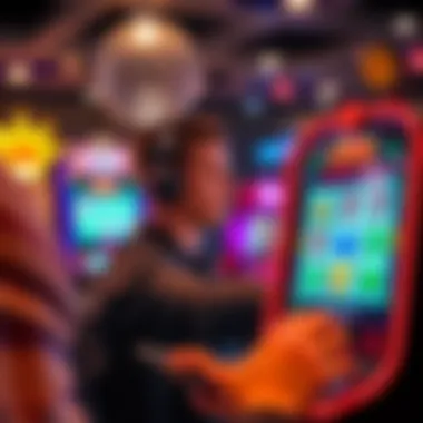 Engaging with Online Slots Player engaging with an online slot game on a digital device