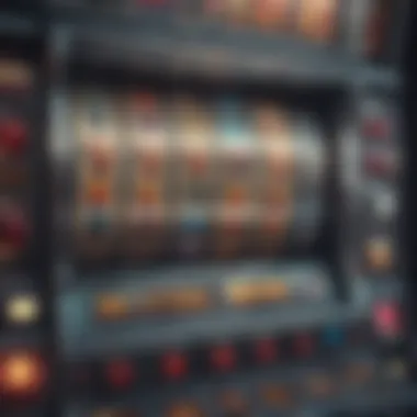 Digital Slot Machine Interface A vivid depiction of a digital slot machine interface.