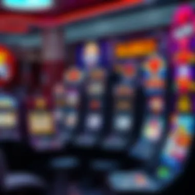 Diverse Free Slot Machines A colorful array of diverse free slot machines displayed in a gaming environment.