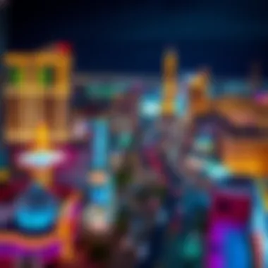 Illuminated Las Vegas Strip Aerial view of a vibrant Las Vegas Strip illuminated at night