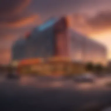 Stunning Sunset Over Hard Rock Casino Tulsa Exterior view of Hard Rock Casino Tulsa at sunset