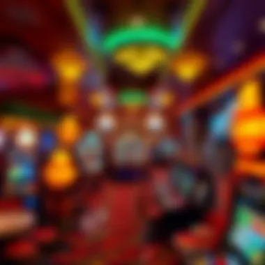 Inside View of a Casino Floor A view of a bustling casino floor showcasing various gaming options