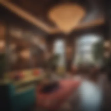 Elegant Hotel Lobby with Vibrant Atmosphere A stylish hotel lobby featuring elegant furnishings and vibrant atmosphere