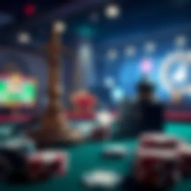 Illustration depicting the legal framework of online gambling