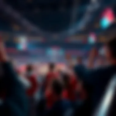 Excitement in the Arena Stadium view with fans cheering