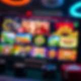 A vibrant online casino interface displaying various games