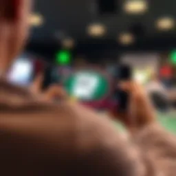 User engaging with a poker app on an Android device