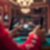 Illustration of online poker gameplay on a digital device