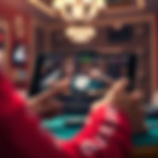 Online Poker Gameplay Experience Illustration of online poker gameplay on a digital device