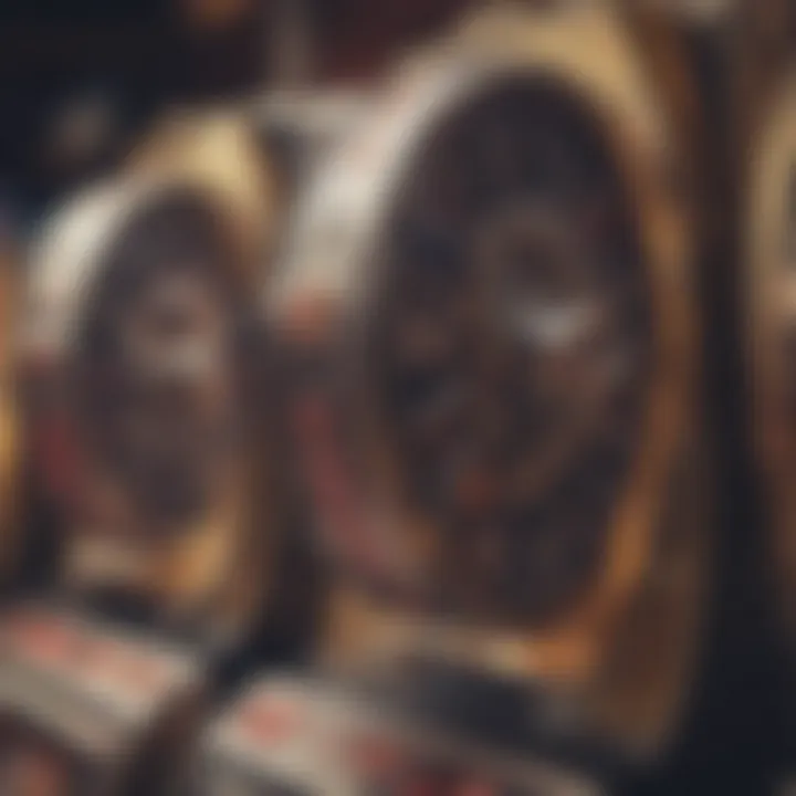 Close-up of winning slot machine reels