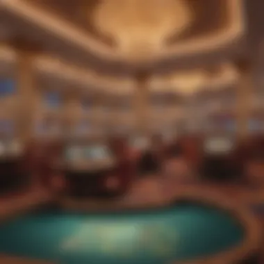 Vibrant Casino Floor on Royal Caribbean Vibrant casino floor with gaming tables and slot machines