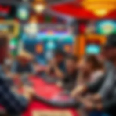 Exciting Poker Action in Deadwood Visitors enjoying a lively poker game in a Deadwood casino
