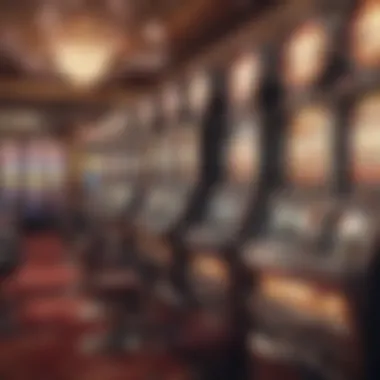 Overview of Casino Slot Machine Variety Overview of a casino floor featuring various slot machines
