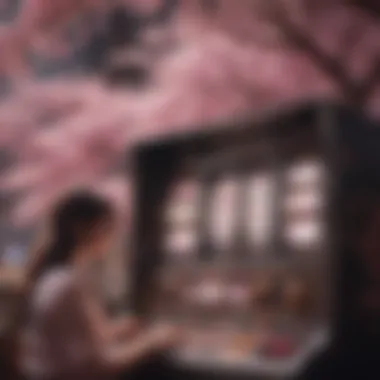 Engaging Gameplay Experience Player engaging with the cherry blossom slot machine