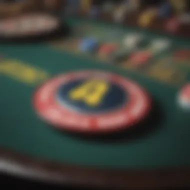 Dealer button prominently placed on a poker table