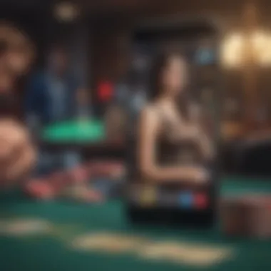 Blackjack App Interface Features Visual representation of a blackjack app interface showcasing game features
