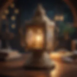 A mystical lamp glowing with magic symbols