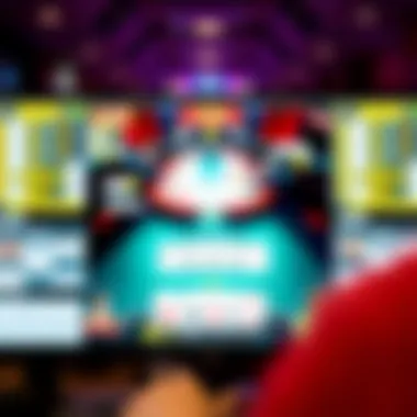 Online Poker Interface A computer screen displaying an online poker game interface and players.