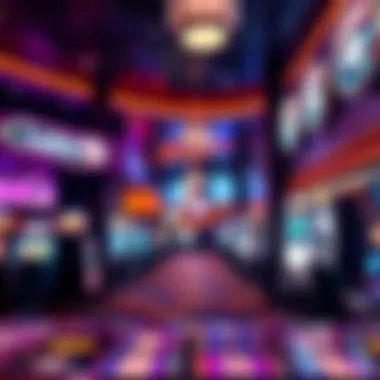 Exciting Gaming Floor at LINQ Casino The lively gaming floor filled with various gaming options and slot machines.