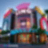 The vibrant exterior of the LINQ Casino showcasing its modern design.