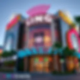 The vibrant exterior of the LINQ Casino showcasing its modern design.